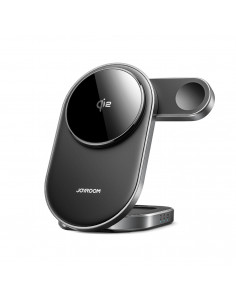 
3 viename belaidis indukcinis įkroviklis telefonui, laikrodžiui, ausinėms, Qi 15W - juodas
