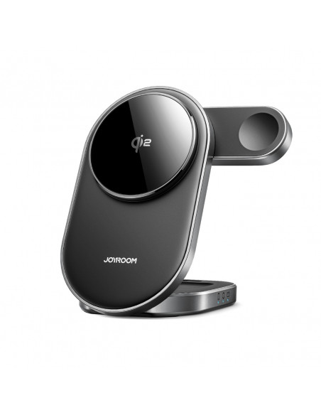 
3 viename belaidis indukcinis įkroviklis telefonui, laikrodžiui, ausinėms, Qi 15W - juodas
