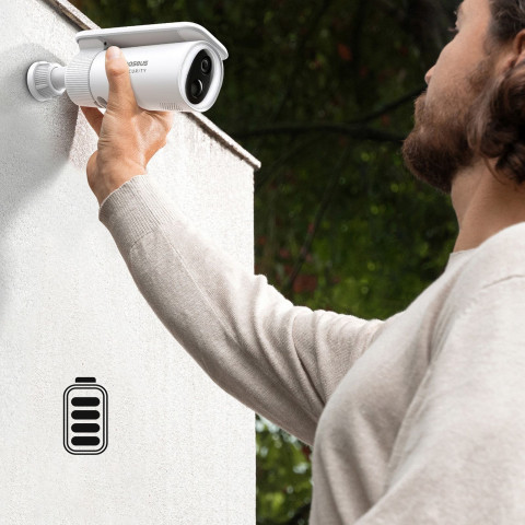 
„Security S1“ saulės energija varoma lauko kamera stebėjimui 2K 8x 8 GB 400 lm – balta
