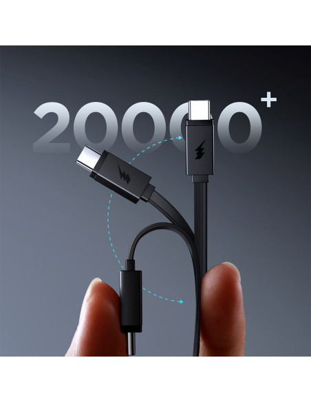 
10000mAh 22,5W išorinė baterija su ištraukiamu USB-C laidu - juoda
