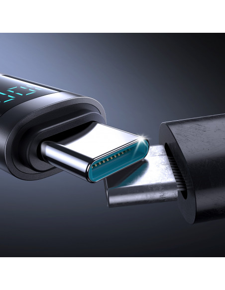 
USB-C 100W 1,2 m ekrano kabelis – juodas
