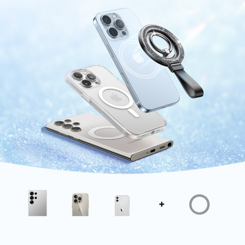 
Magnetinis telefono žiedo laikiklis - juodas
