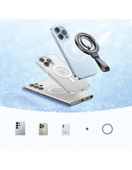 
Magnetinis telefono žiedo laikiklis - juodas
