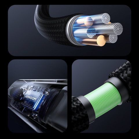 
USB-C ekrano kabelis – „iPhone Lightning“ 30 W, 1,2 m – juodas
