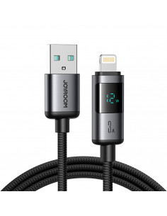 
Laidas su ekranu USB-A - iPhone Lightning 3A 1.2m - juodas
