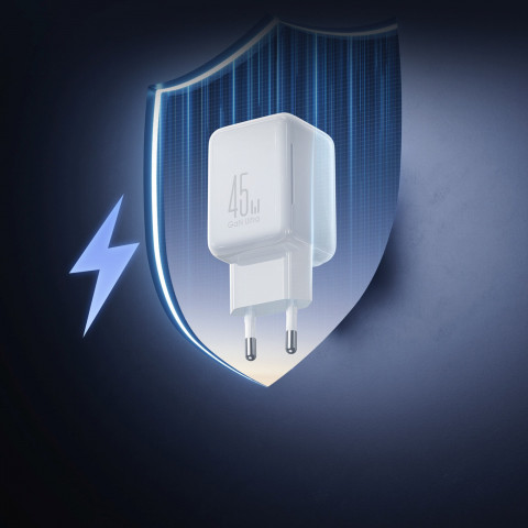 
GaN sieninis įkroviklis su laidų tvarkytuvu 45 W - baltas
