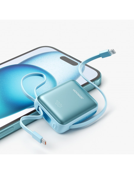 
10000mAh 22,5W nešiojama baterija su integruotais laidais – mėlyna
