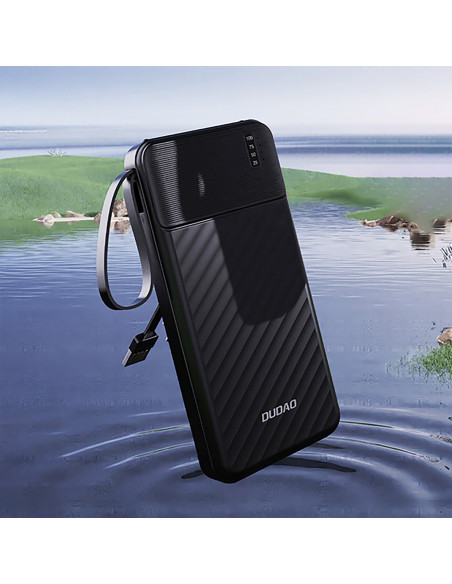 
K11 Pro 20000mAh išorinė baterija su integruotais laidais – juoda
