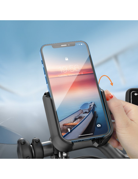 
Telefono laikiklis dviračiui, motociklui, motoroleriui 4,7–7 colių – juodas
