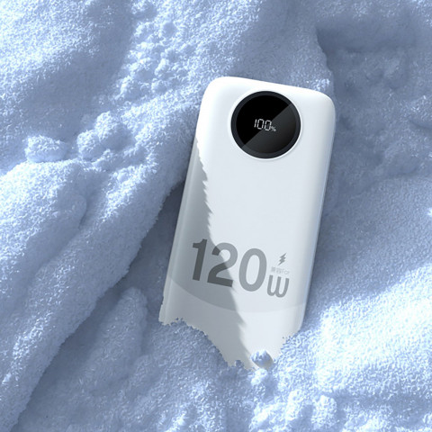 
K13 10000mAh išorinė baterija su integruotu laidu – balta
