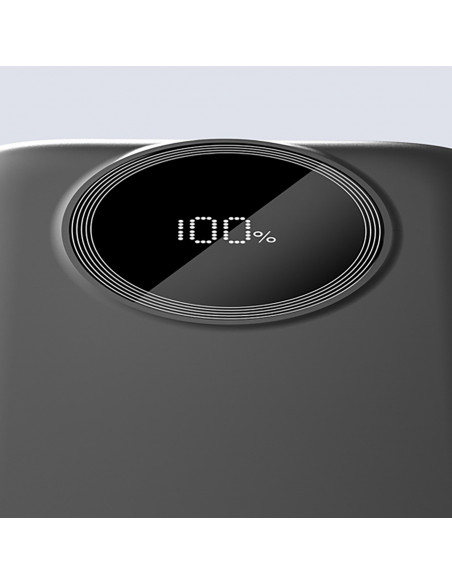 
K13 10000mAh išorinė baterija su integruotu laidu – juoda
