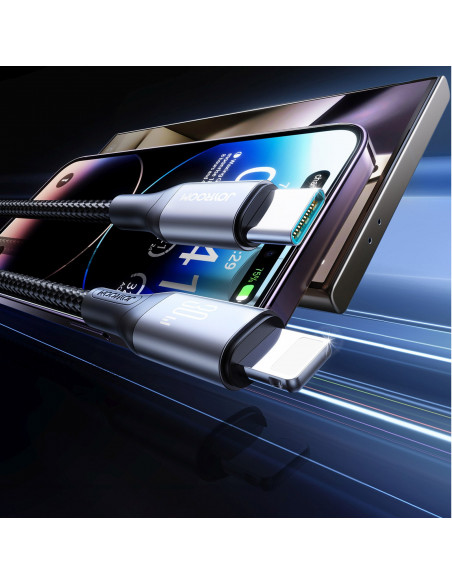 
USB-C – iPhone Lightning 30W 2m laidas – juodas
