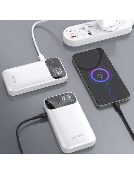 
K31 10000 mAh 22,5 W PD išorinė baterija su integruotu laidu – balta
