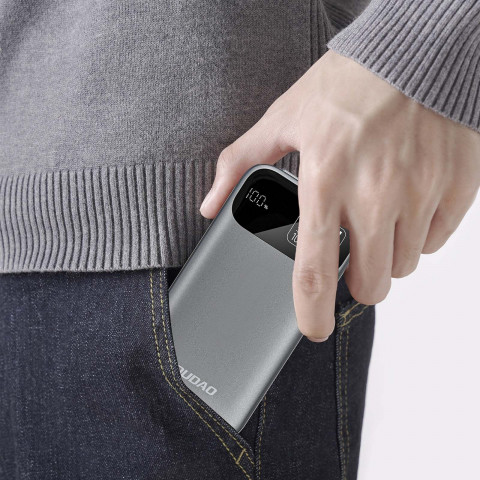 
K31 10000 mAh 22,5 W PD išorinė baterija su integruotu laidu – pilka
