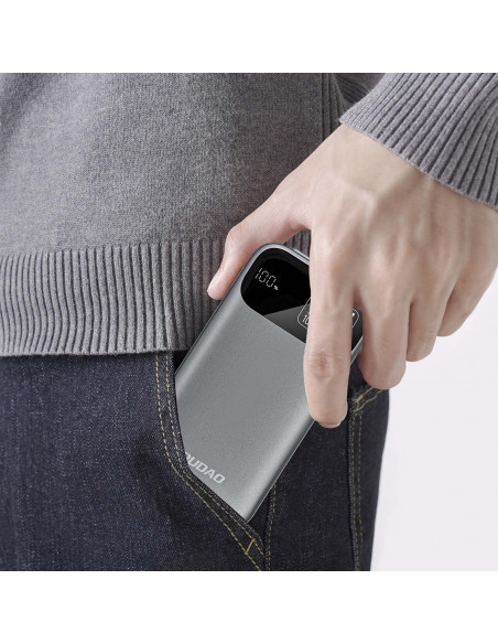 
K31 10000 mAh 22,5 W PD išorinė baterija su integruotu laidu – pilka
