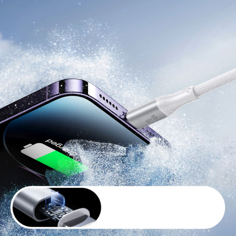 
USB-A - iPhone Lightning 3A kabelis 2 m - baltas
