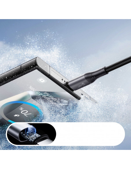 
USB-A - USB-C 3A 2 m laidas - juodas
