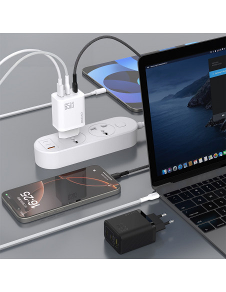 
GaN sieninis įkroviklis su USB-C laidu 1 m 65 W - juodas
