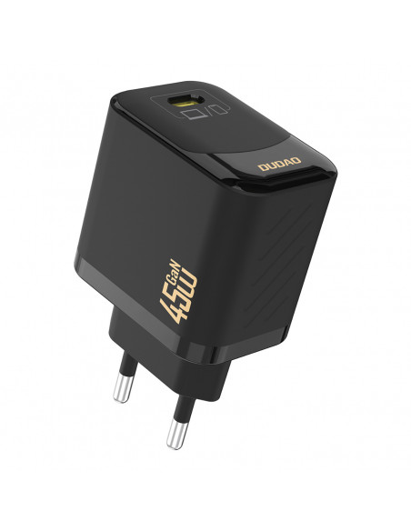 
GaN sieninis įkroviklis su USB-C laidu, 45 W – juodas
