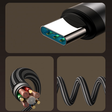 
Kampinis USB-C laidas – iPhone Lightning 30W 1.2m – juodas
