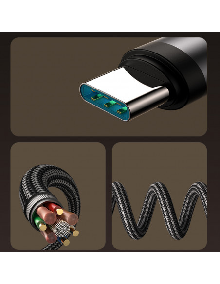 
Kampinis USB-C laidas – iPhone Lightning 30W 1.2m – juodas
