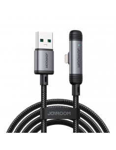 
Kampinis USB-A iPhone Lightning 3A laidas 1.2m - juodas
