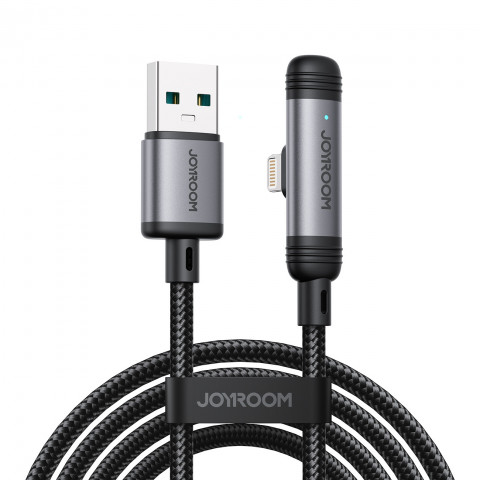 
Kampinis USB-A iPhone Lightning 3A laidas 1.2m - juodas
