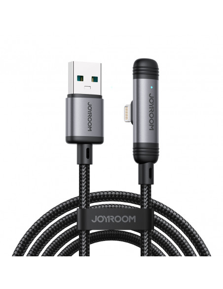 
Kampinis USB-A iPhone Lightning 3A laidas 1.2m - juodas
