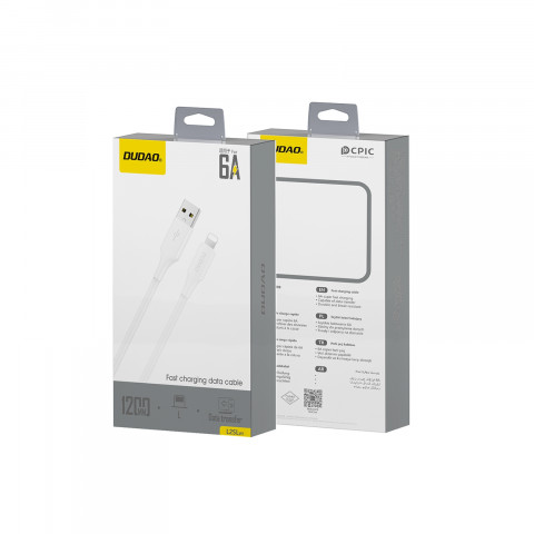 
USB-A - iPhone Lightning 6A laidas 1.2m - baltas
