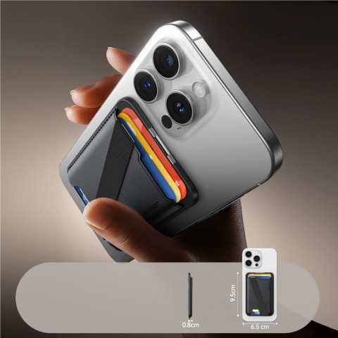 
Magnetinė piniginė 3 kortelėms, suderinama su „MagSafe“ - juoda
