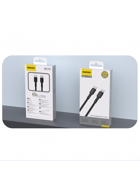 
USB-C 65W 1m kabelis – juodas
