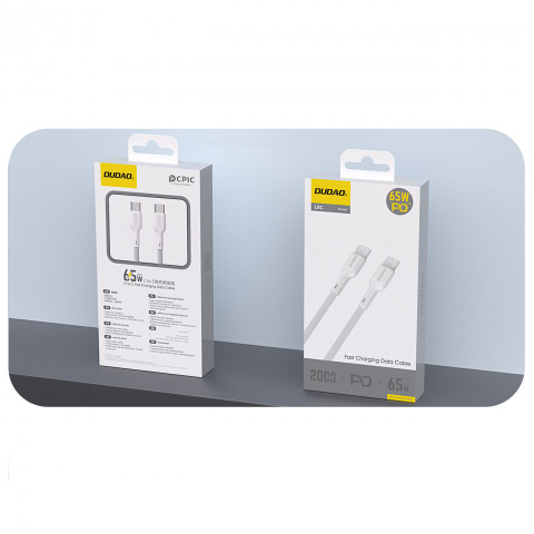 
USB-C 65W 2m kabelis – baltas
