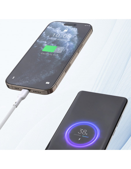 
USB-C 65W 2m kabelis – baltas
