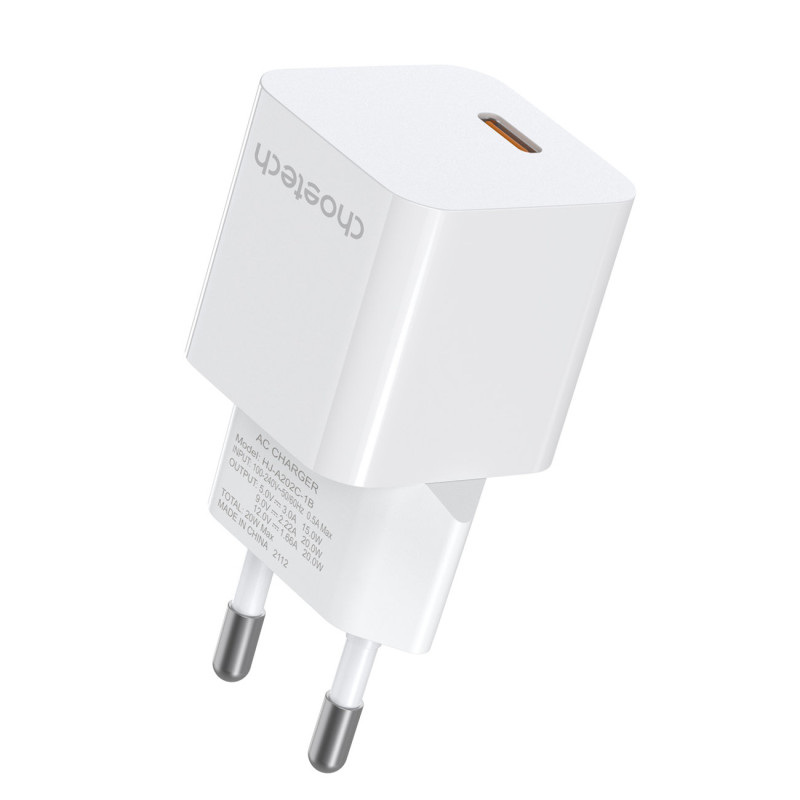 Sieninis įkroviklis 20W USB Type C baltas