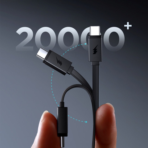 
10000mAh 22,5W išorinė baterija su ištraukiamu USB-C laidu - juoda
