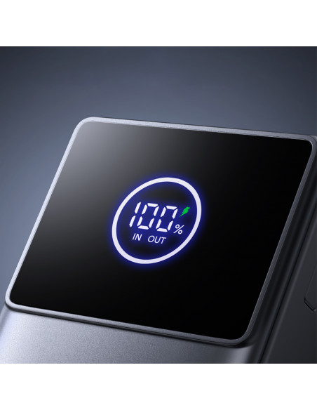 
10000mAh 22,5W išorinė baterija su ištraukiamu USB-C laidu - juoda
