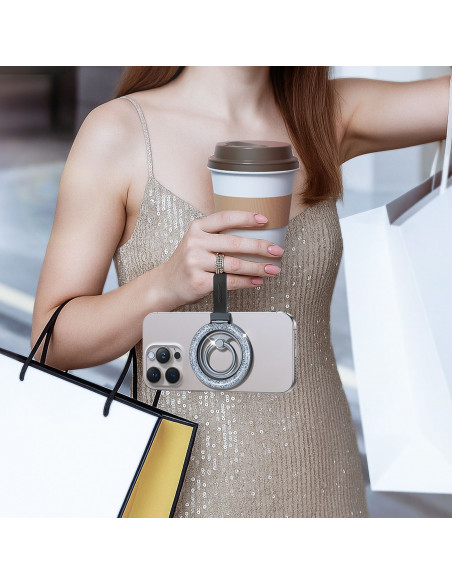 
Magnetinis telefono žiedo laikiklis - juodas
