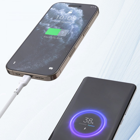 
USB-C – iPhone Lightning 30W 1m laidas – baltas
