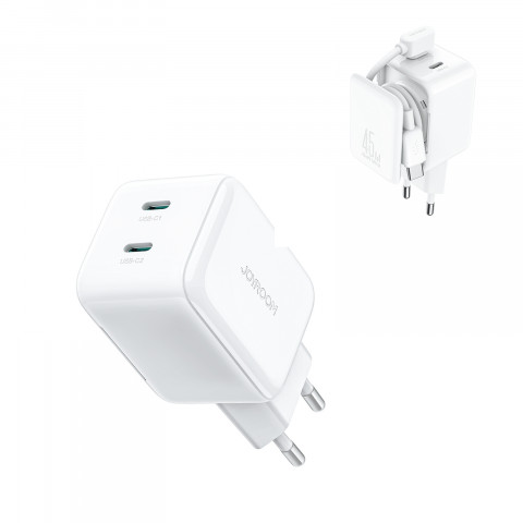 
GaN sieninis įkroviklis su laidų tvarkytuvu 45 W - baltas
