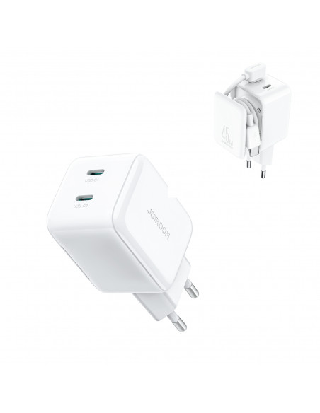 
GaN sieninis įkroviklis su laidų tvarkytuvu 45 W - baltas
