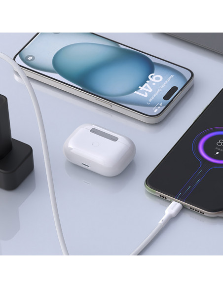 
USB-A - USB-C 5A 1 m kabelis - baltas
