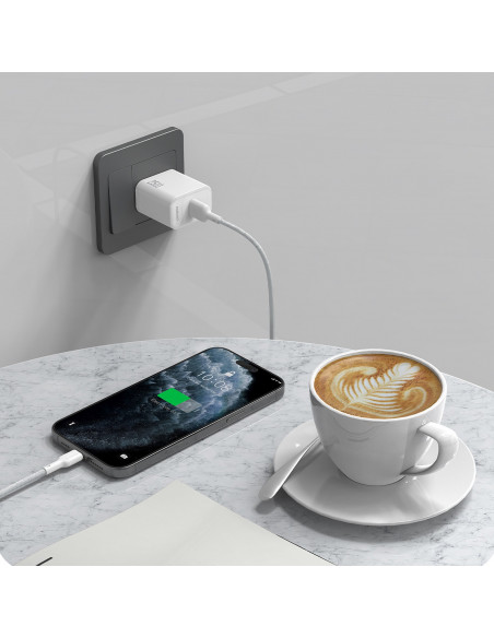 
USB-A - USB-C 5A 1 m kabelis - baltas
