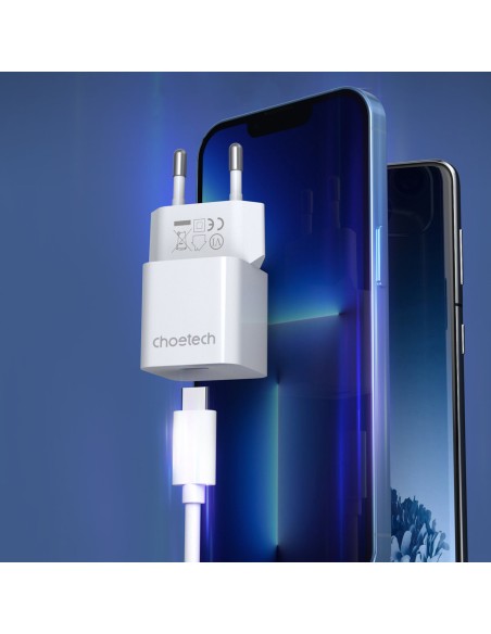 Sieninis įkroviklis 20W USB Type C baltas Sieninis įkroviklis 20W USB Type C baltas