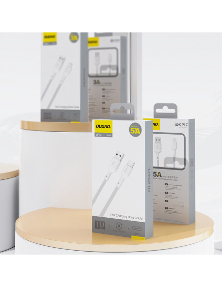 
USB-A - USB-C 5A 1 m kabelis - baltas
