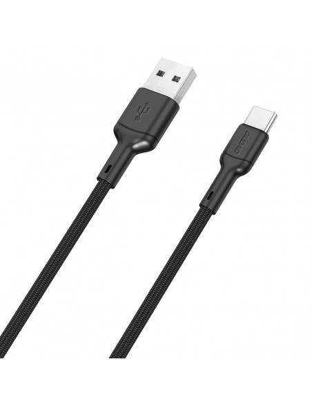 
USB-A - USB-C 5A 1 m kabelis - juodas

