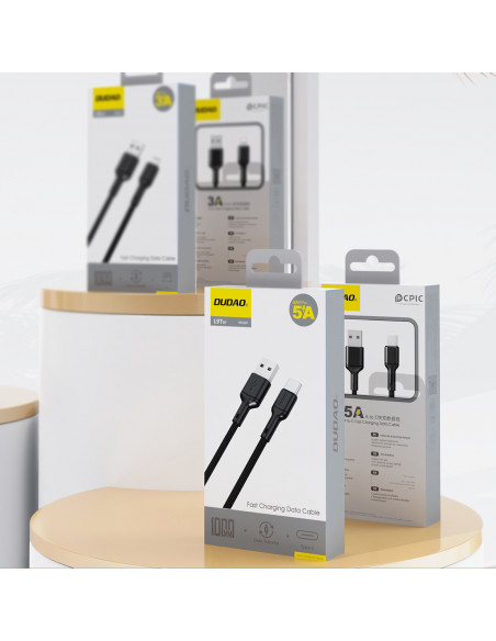 
USB-A - USB-C 5A 1 m kabelis - juodas
