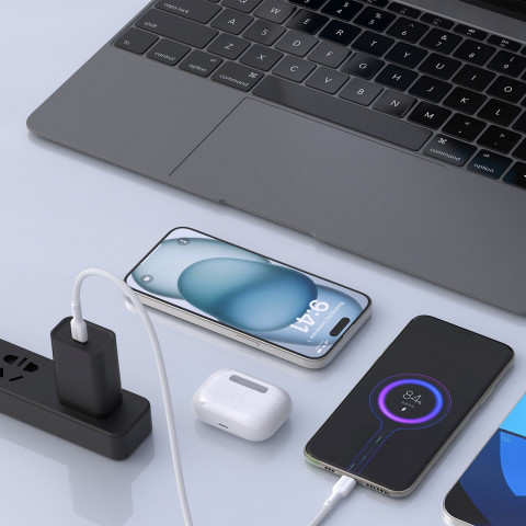 
USB-C PD 240W 1,2 m laidas – baltas
