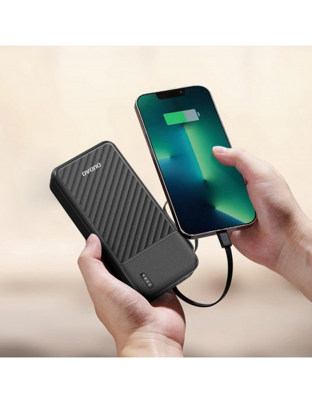 
K11 Pro 20000mAh išorinė baterija su integruotais laidais – juoda
