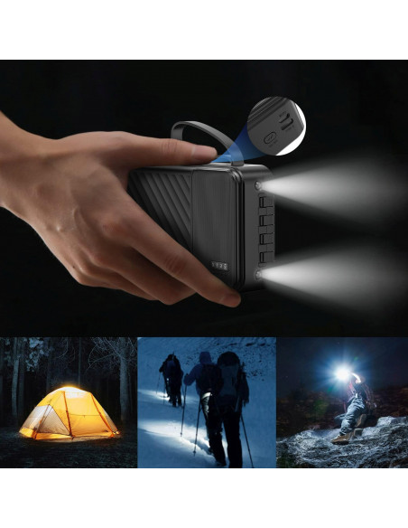 
K11 Pro 20000mAh išorinė baterija su integruotais laidais – juoda
