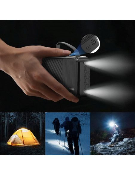 
K11 Pro 20000mAh išorinė baterija su integruotais laidais – balta
